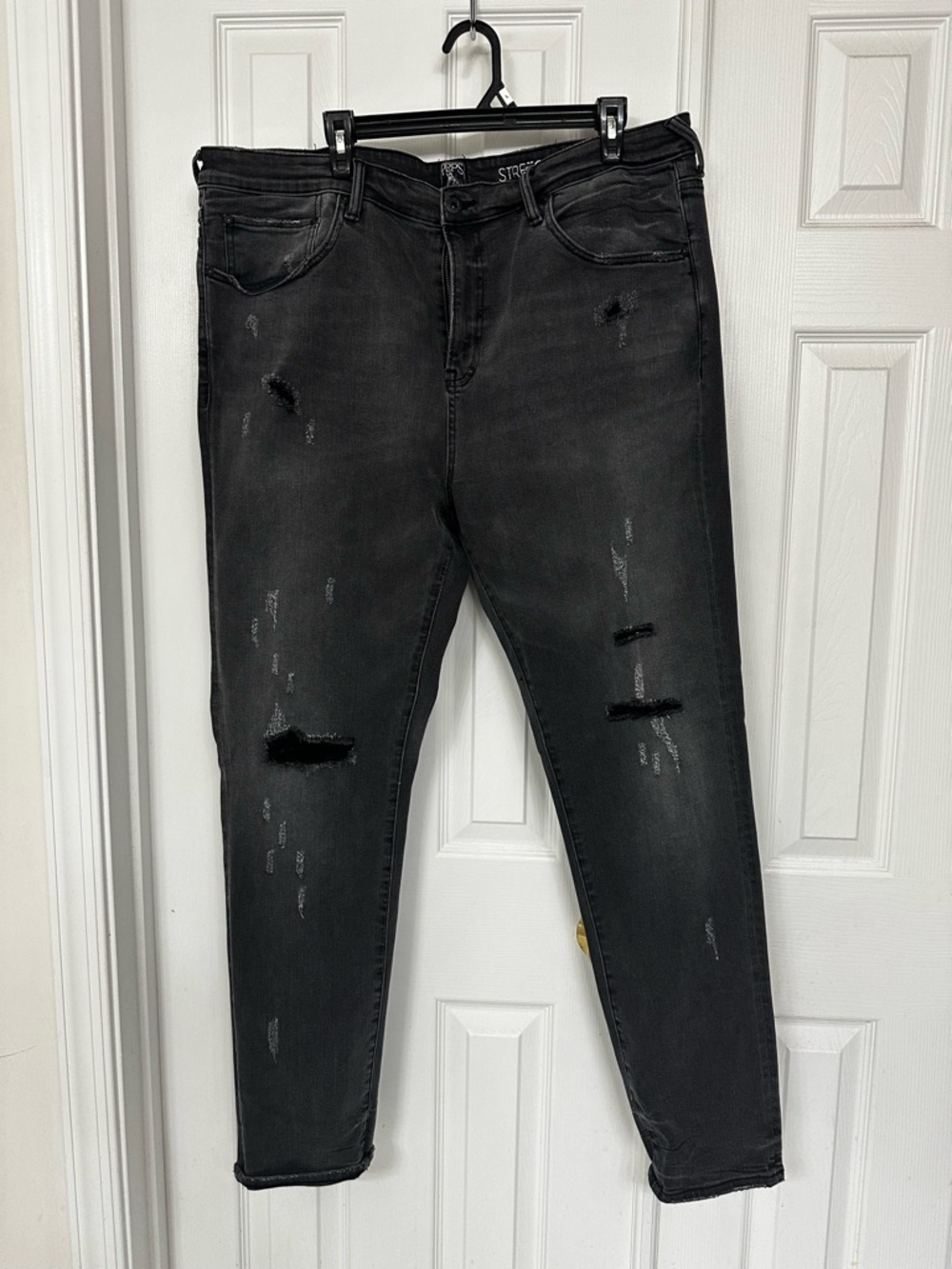 PRPS Men’s Ripped Jeans in Washed Black
